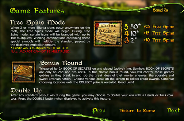 Greedy Goblins Slots Features and Bonuses